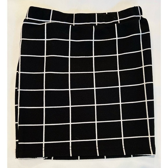 Shein Girls Split hem Midi Pencil Skirt in Black & White Grid Pattern - Size 8Y - Picture 3 of 6